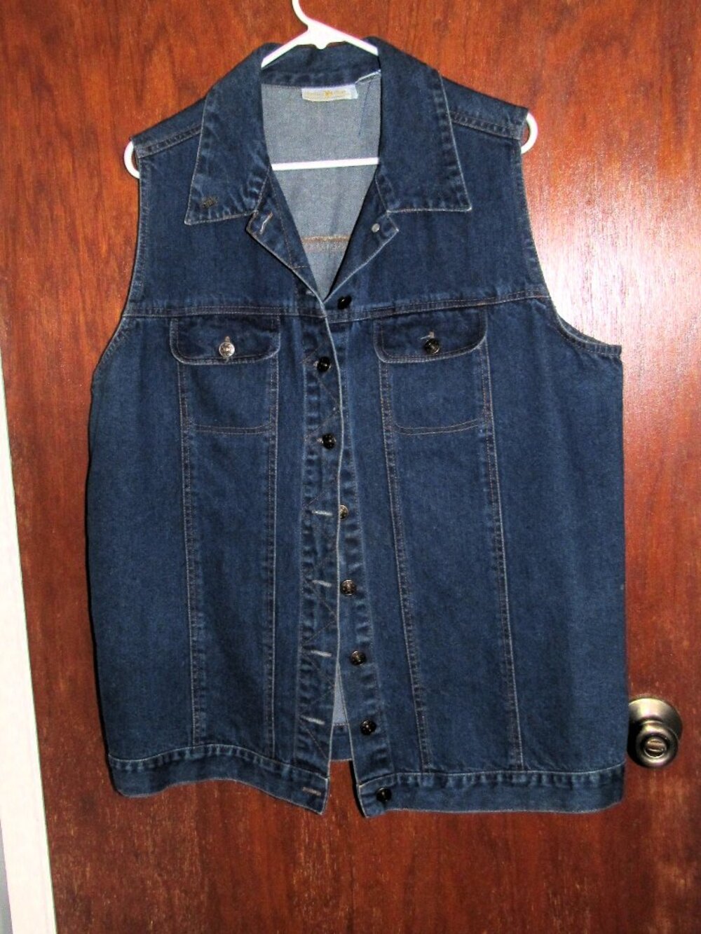 HUNTERS RUN DENIM TOP VEST PIT TO PIT 24" Sz 3X LENGTH 28" BOHO or BIKER